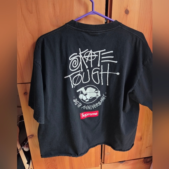 Stussy X Supreme Black Short Sleeve Cotton Graphic Tee Size XL - Picture 5 of 7